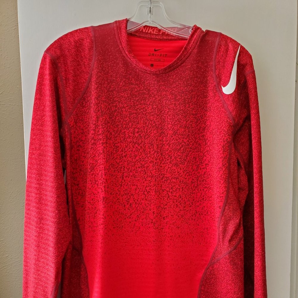 Nike Pro Long Sleeve Dri-Fit Slim, Red, Men's LG